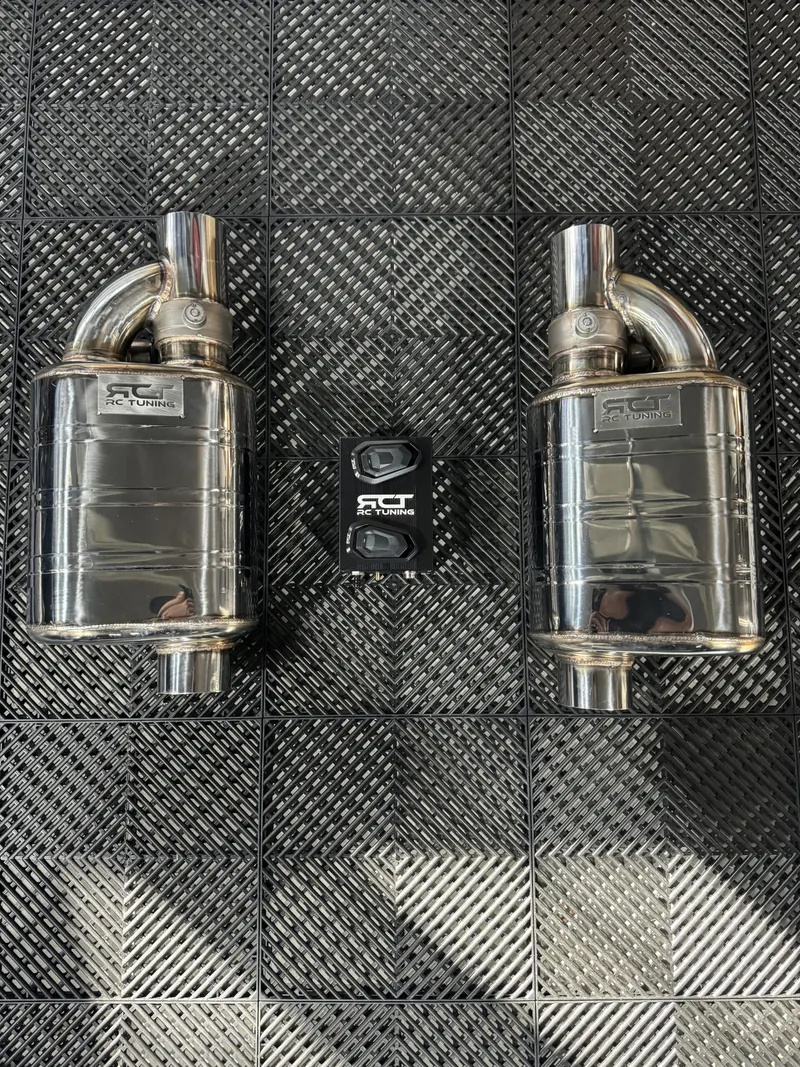 X Monaco Motorworks UNIVERSAL (2) MUFFLERS VALVED REMOTES KIT