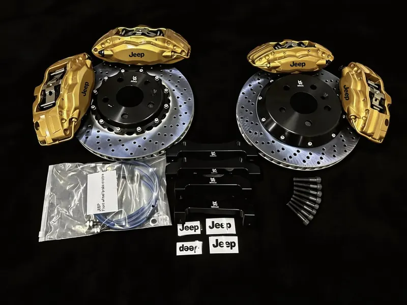 JEEP CALIPERS BREMBO KIT BIG BRAKE KIT BBK 4 PISTON BRAKES UPGRADE FRONT REARS